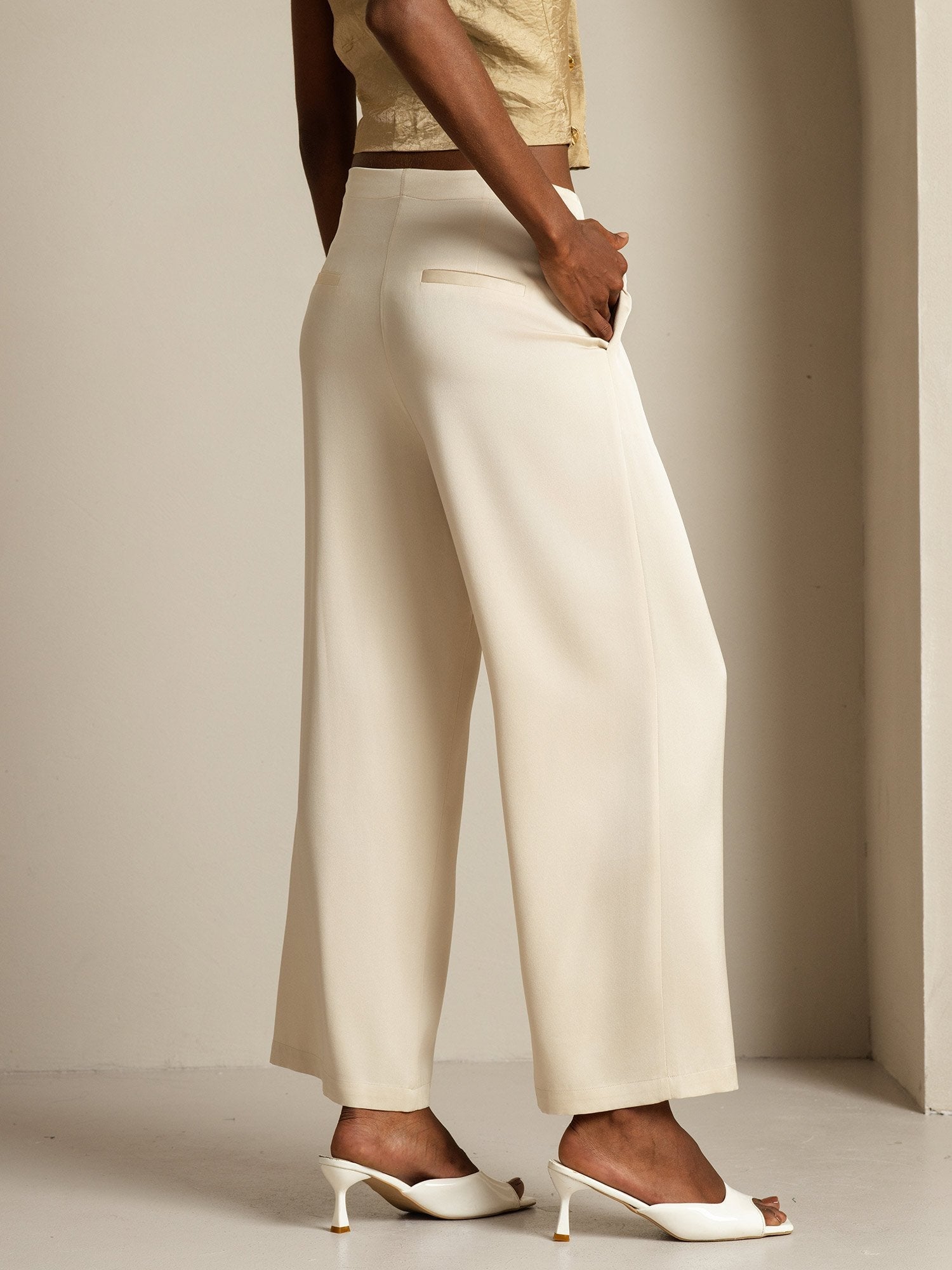 [Beige] SilkSilky-NO 19Momme Silke Womens Pants 006