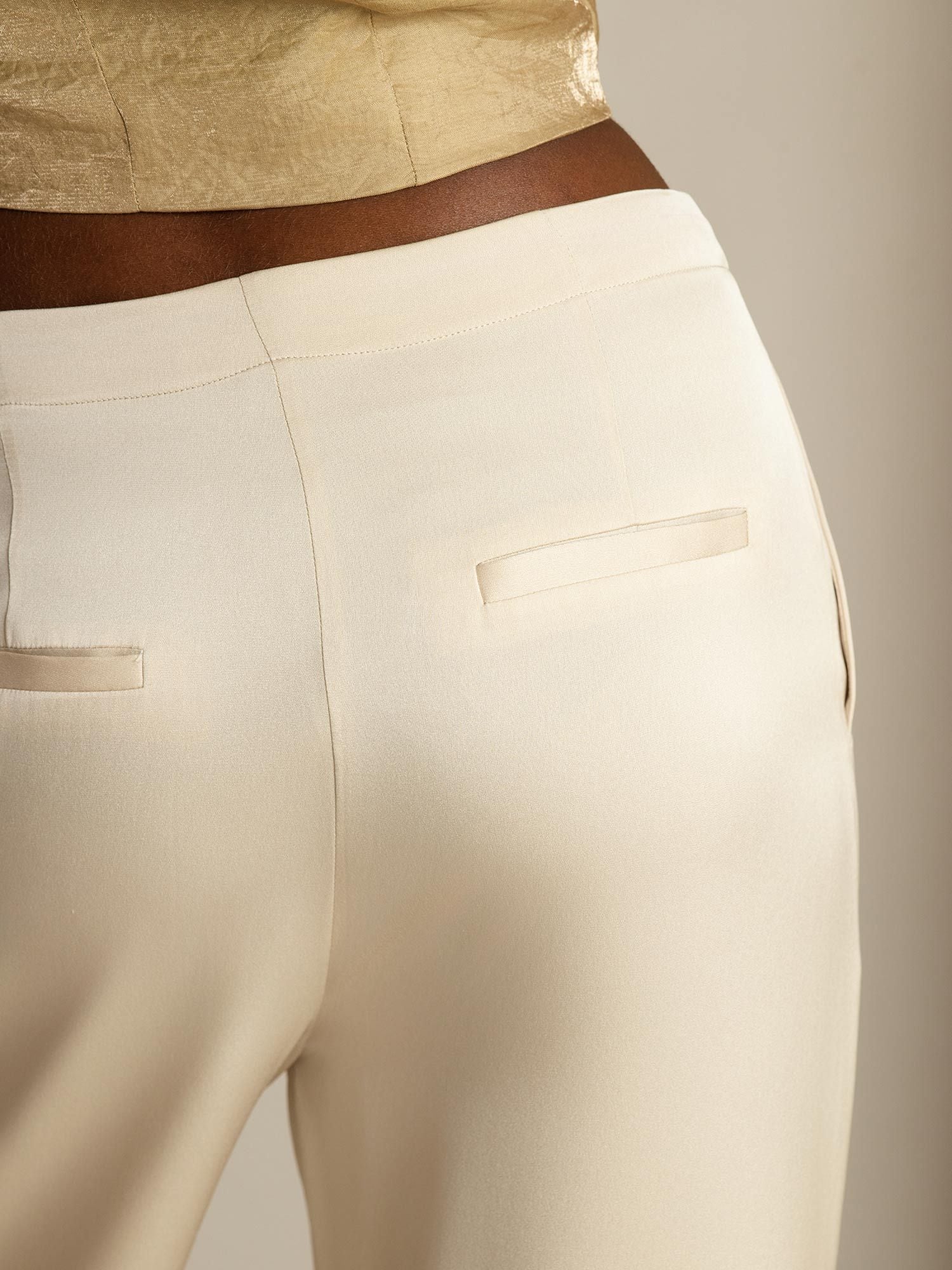 [Beige] SilkSilky-NO 19Momme Silke Womens Pants 005