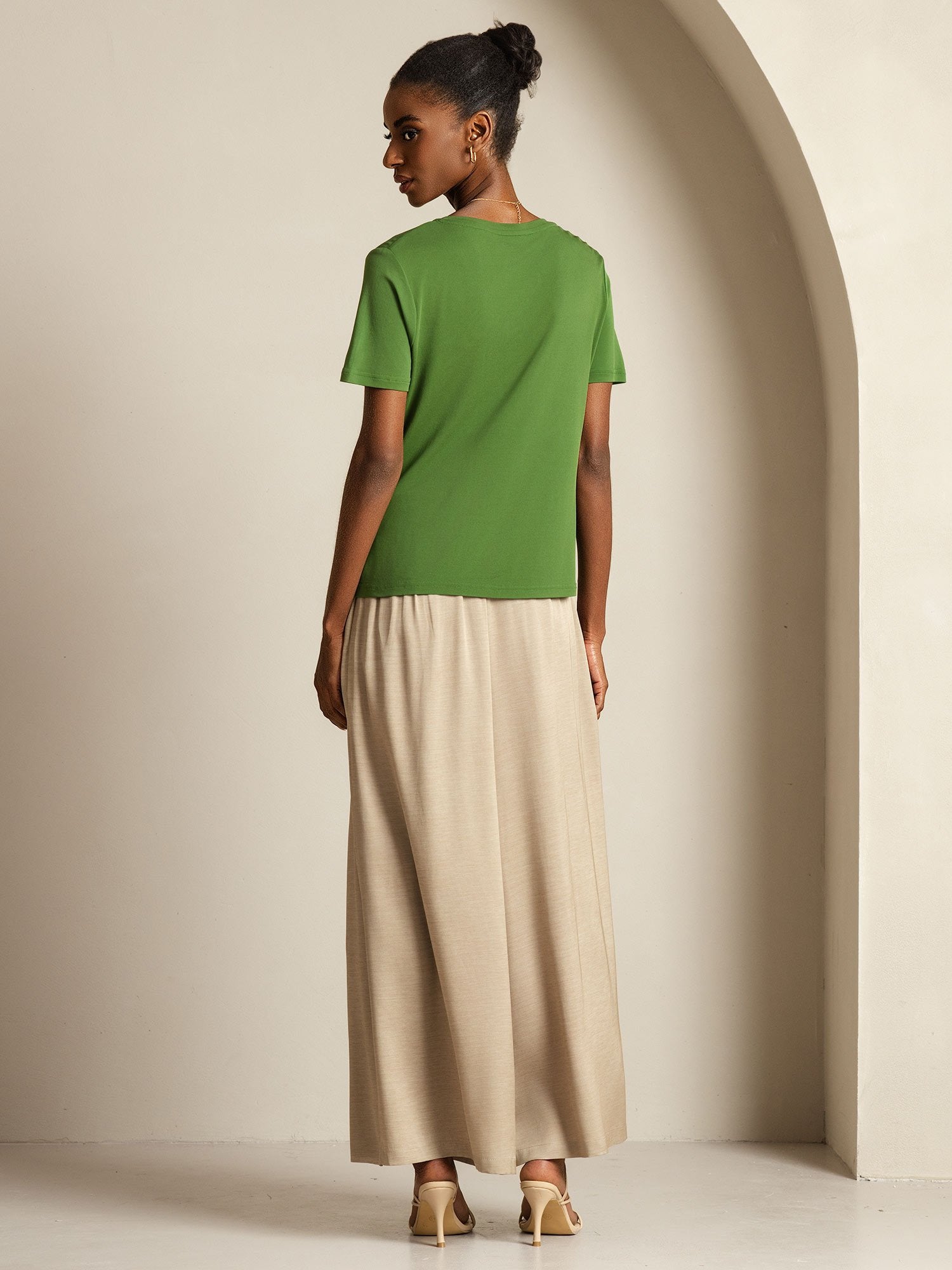 [Grønn] SilkSilky-NO Silke Womens T-Shirt 002