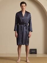 [Marine Kjede] SilkSilky-NO Long Sleeve Mens Robe 003