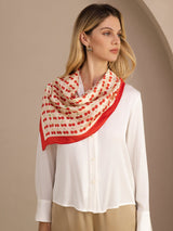 [Beige Kirsebær] SilkSilky-NO Scarf 004