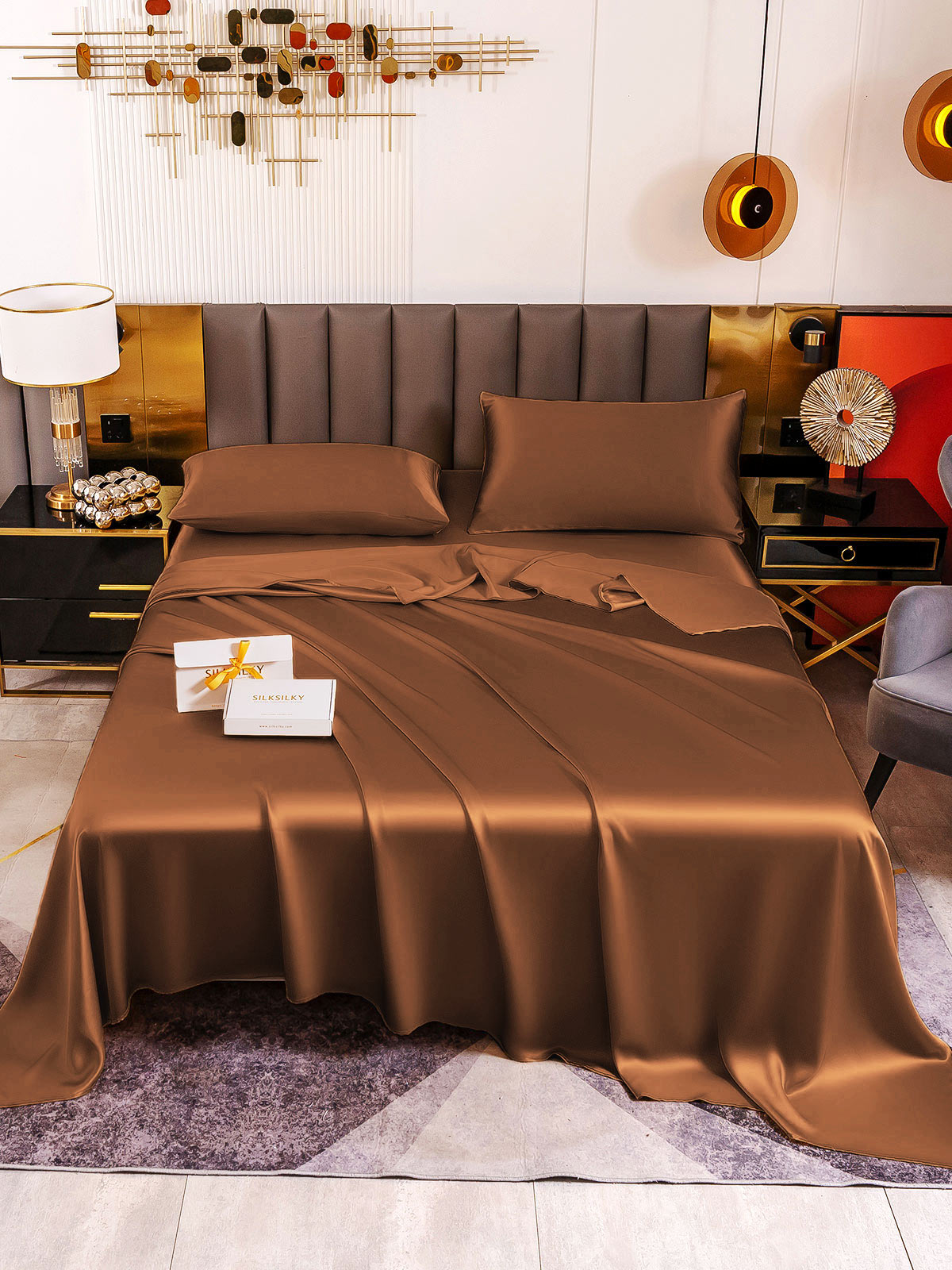 [Kaffe] SilkSilky-NO 19Momme Bedding Set 002