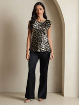 [Leopard] SilkSilky-NO 19Momme Silke Womens T-Shirt 003