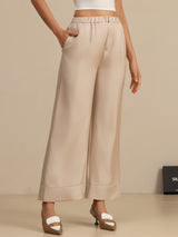 [Tan] SilkSilky-NO 18Momme Womens Pants 001