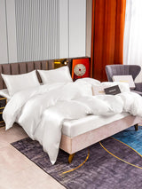 [Hvit] SilkSilky-NO 22Momme Bedding Set 004,