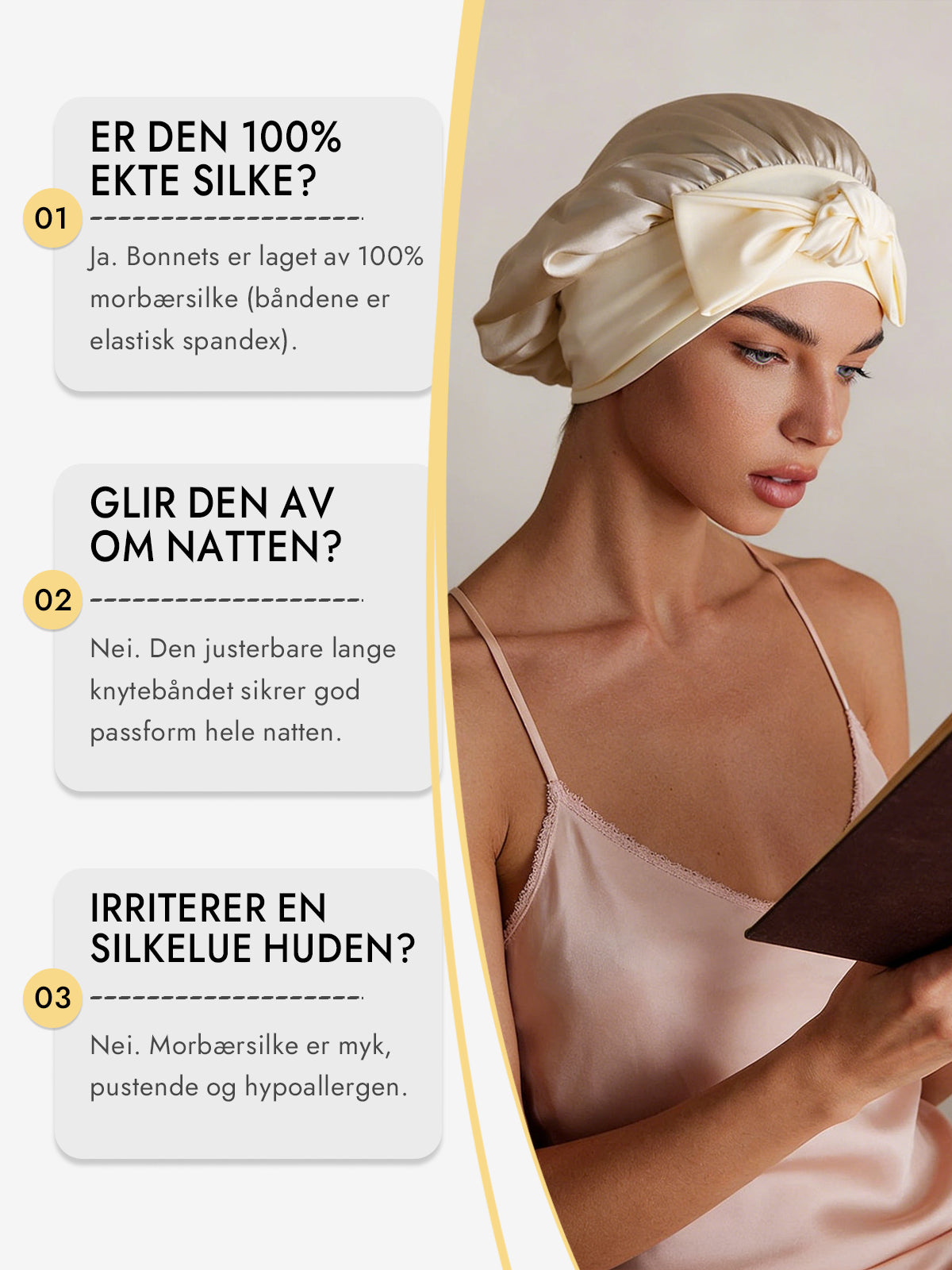 [Beige] SilkSilky-NO Silke Sleep Cap 006