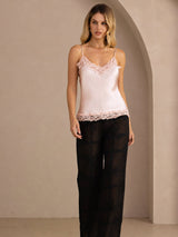 [Rosa] SilkSilky-NO V Neck Camisole Topp 007