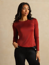 [Brent Murstein] SilkSilky-NO Long Sleeve Crew Neck T-skjorte for Kvinner 001
