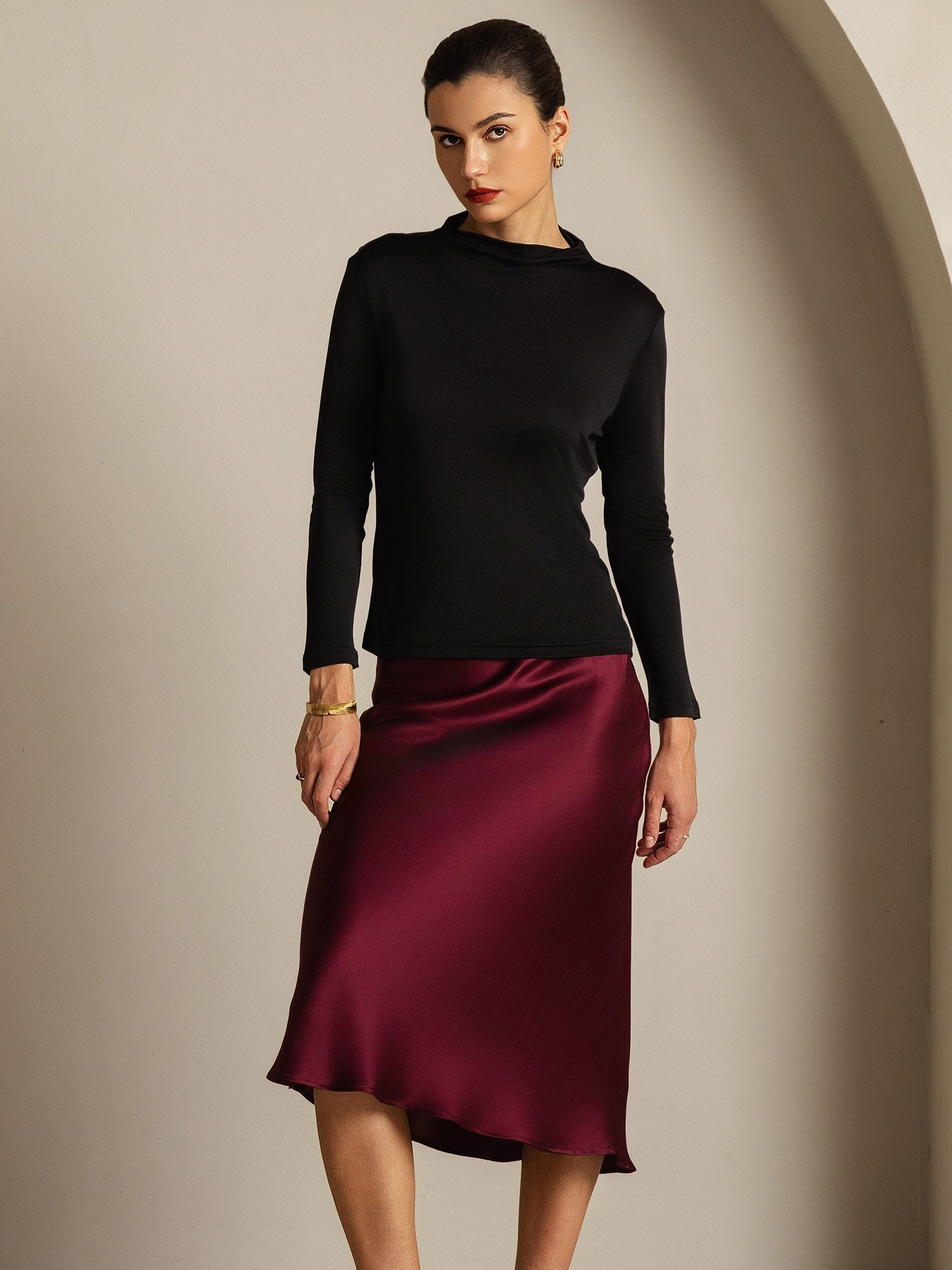 [Svart] SilkSilky-NO Silke Womens T-Shirt 006