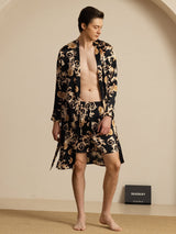 [Svart Drage] SilkSilky-NO Long Sleeve Pyjamas for menn 006