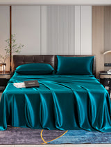 [Blågrønn] SilkSilky-NO 22Momme Bedding Set 001,