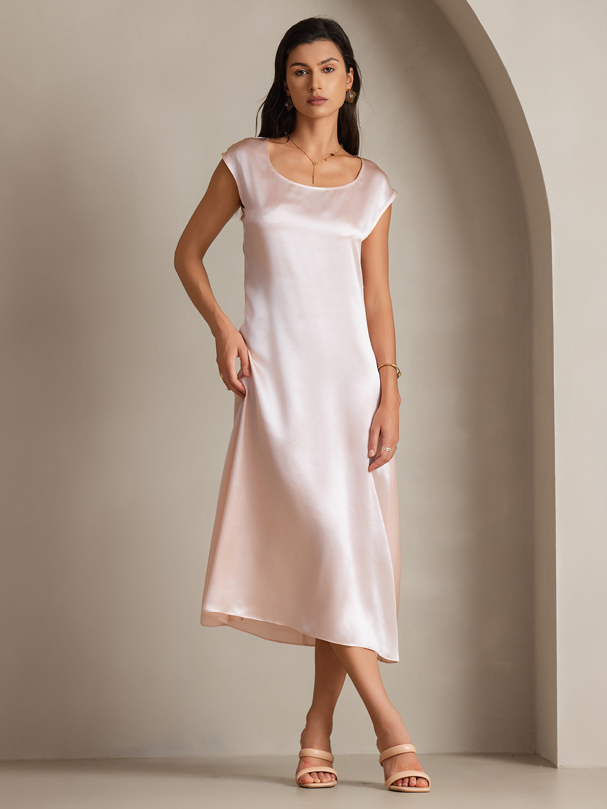 [Rosa] SilkSilky-NO 19Momme Silke Dress 002