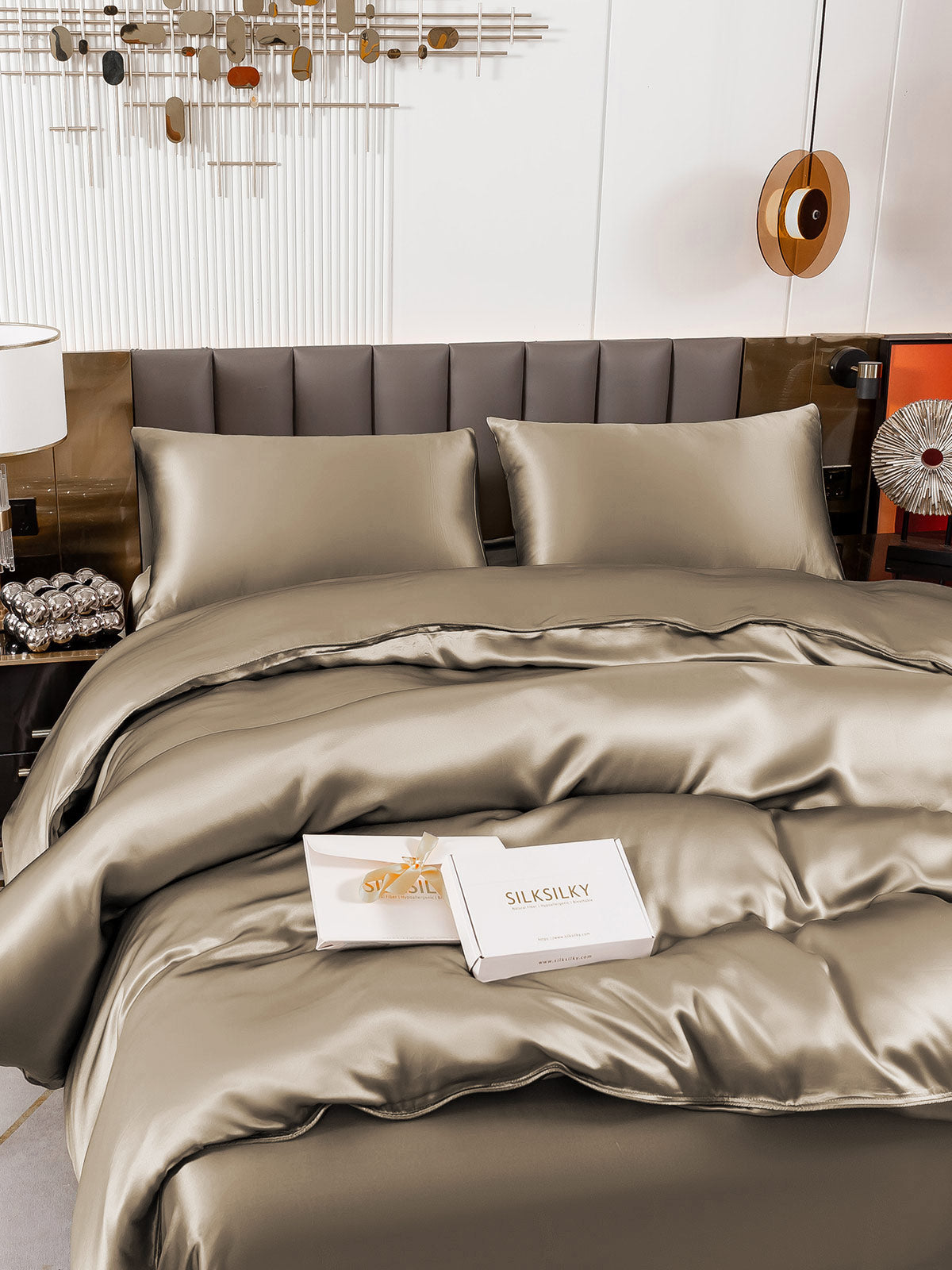 [Kaki] SilkSilky-NO 19Momme Bedding Set 005