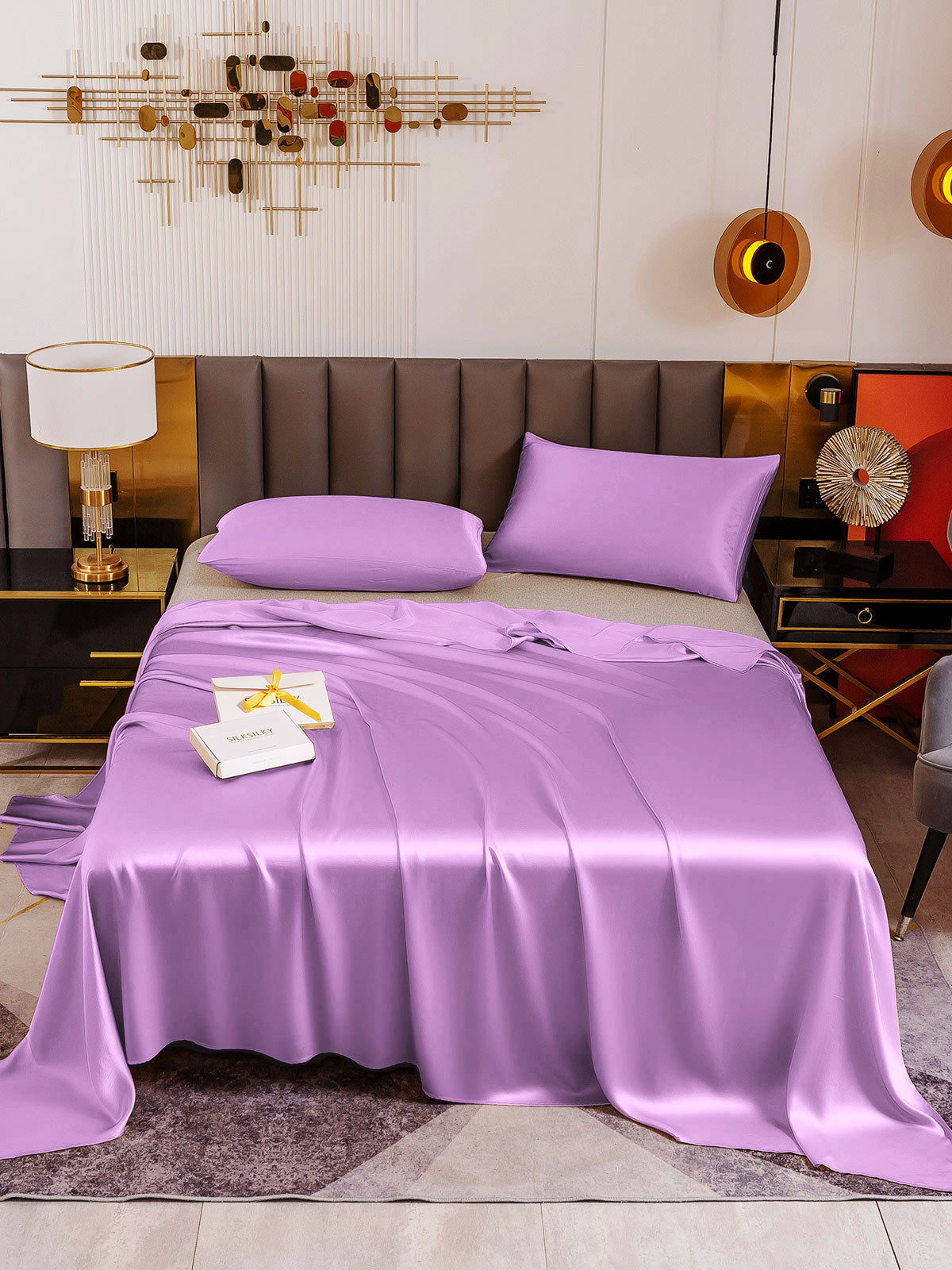 [Lavendel] SilkSilky-NO 19Momme Bedding Set 002