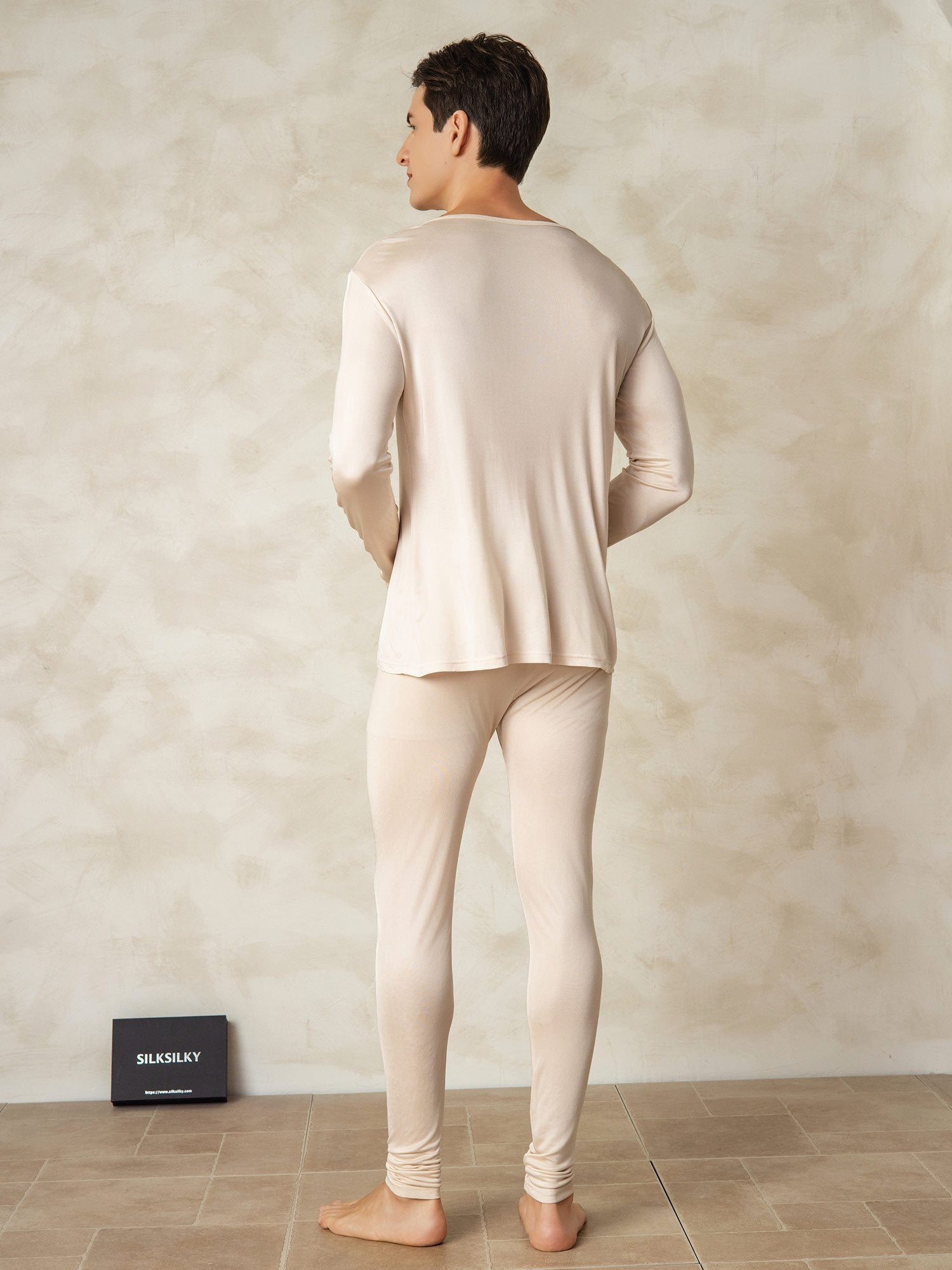 [Tan] SilkSilky-NO Silke Mens Pajamas 002