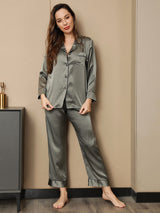 [Grågrønn] SilkSilky-NO Womens Pajamas 004