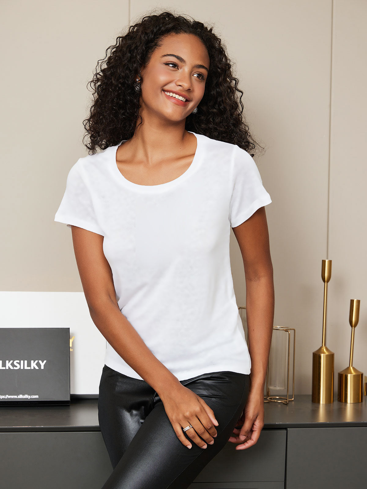 SilkSilky-NO Womens T-Shirt Hvit 003