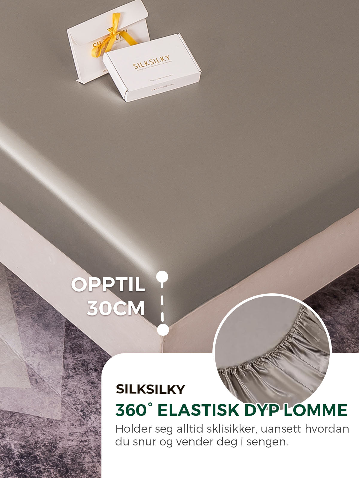 [Grå] SilkSilky-NO 22Momme Bedding Set 004