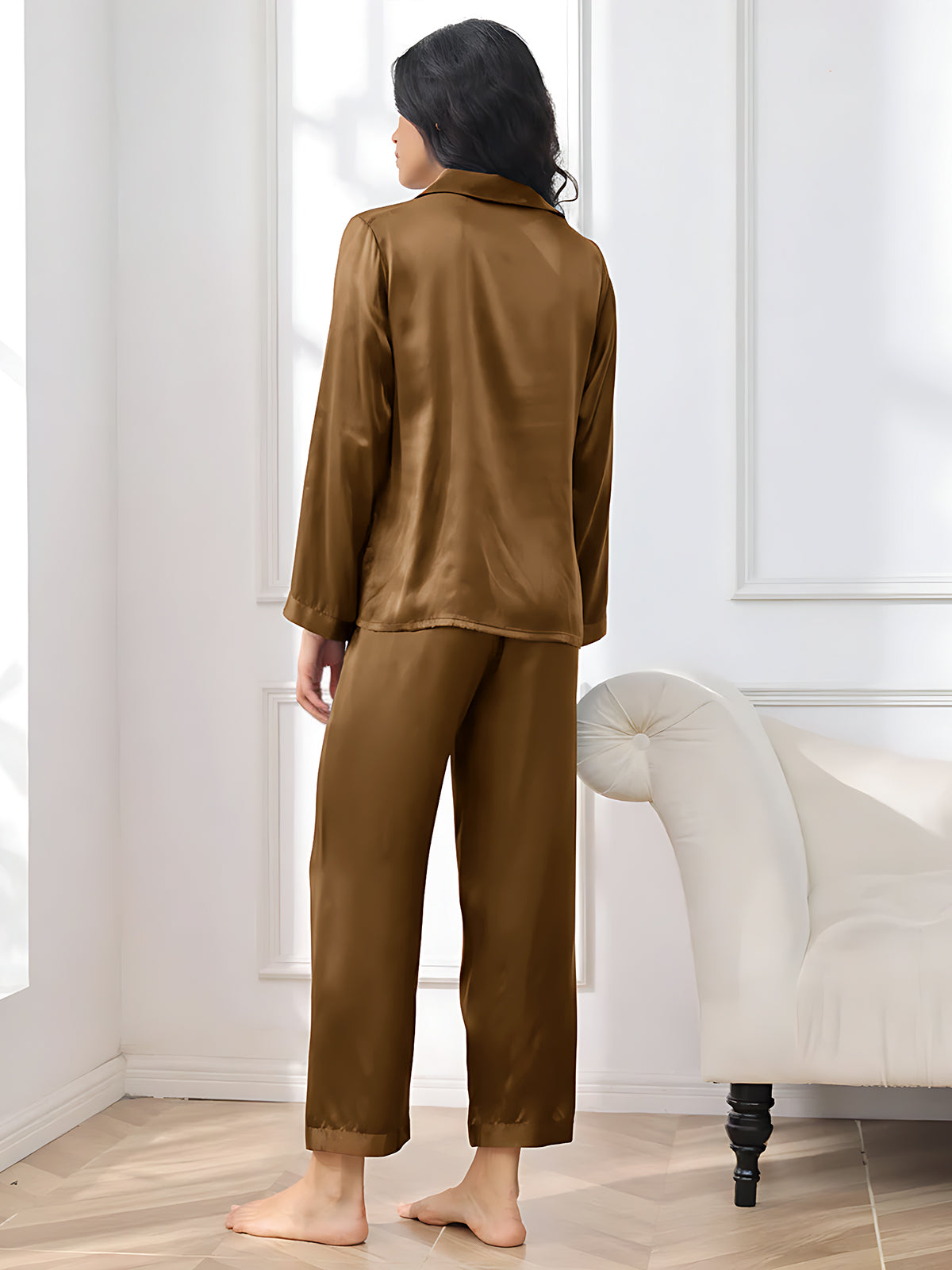 [Brun] SilkSilky-NO Womens Pajamas 002,