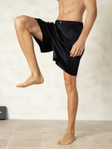 [Svart] SilkSilky-NO Men's Sleep Shorts 004