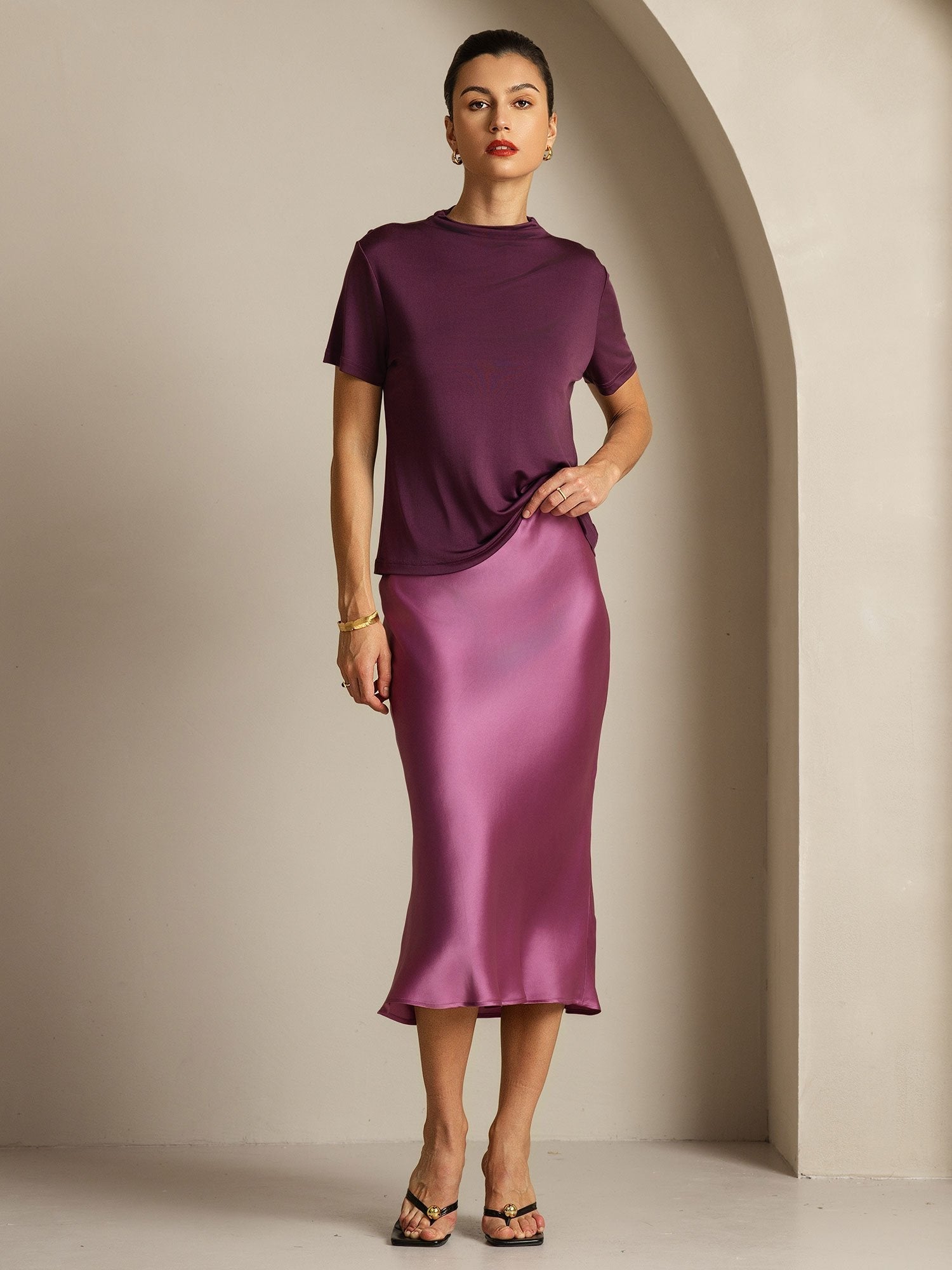 [Lilla] SilkSilky-NO Silke Womens T-Shirt 007