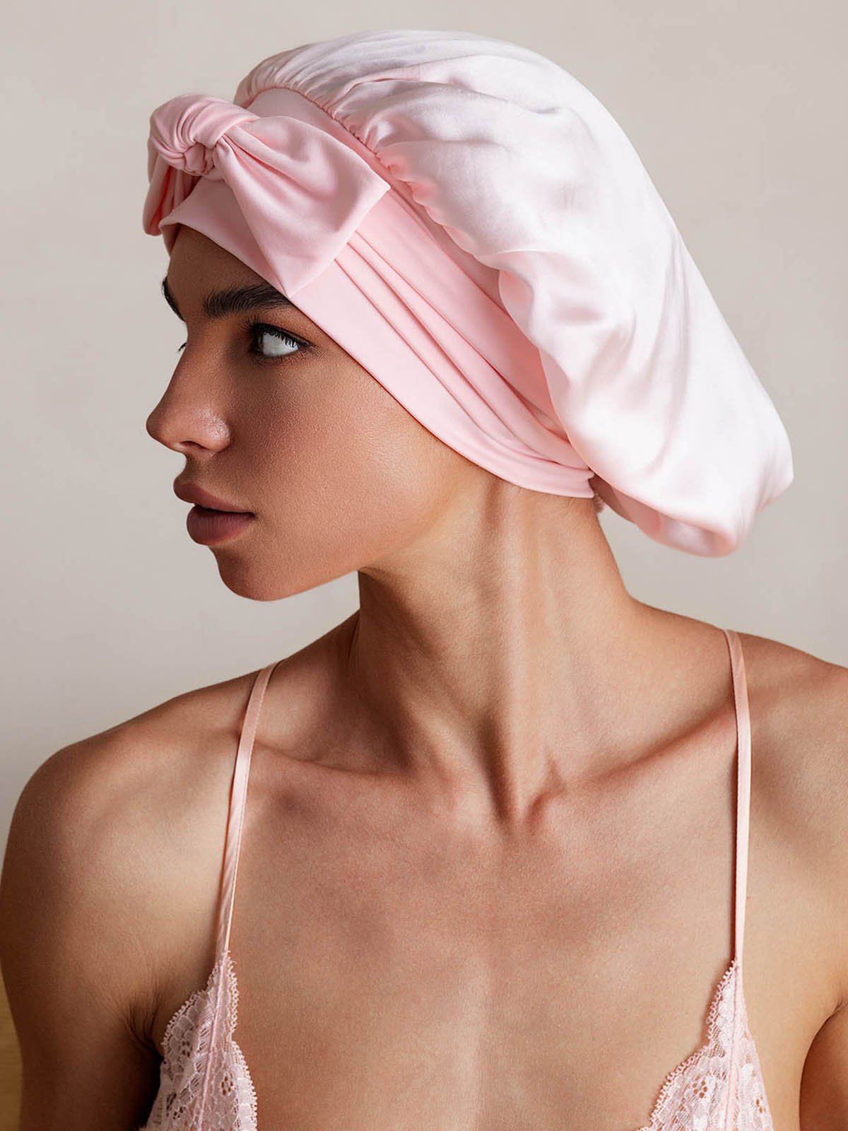 SilkSilky-NO Silke Sleep Cap Lyserosa 002