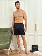 [Svart] SilkSilky-NO Men's Sleep Shorts 004