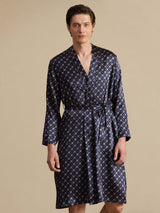 [Marine Kjede] SilkSilky-NO Long Sleeve Mens Robe 005
