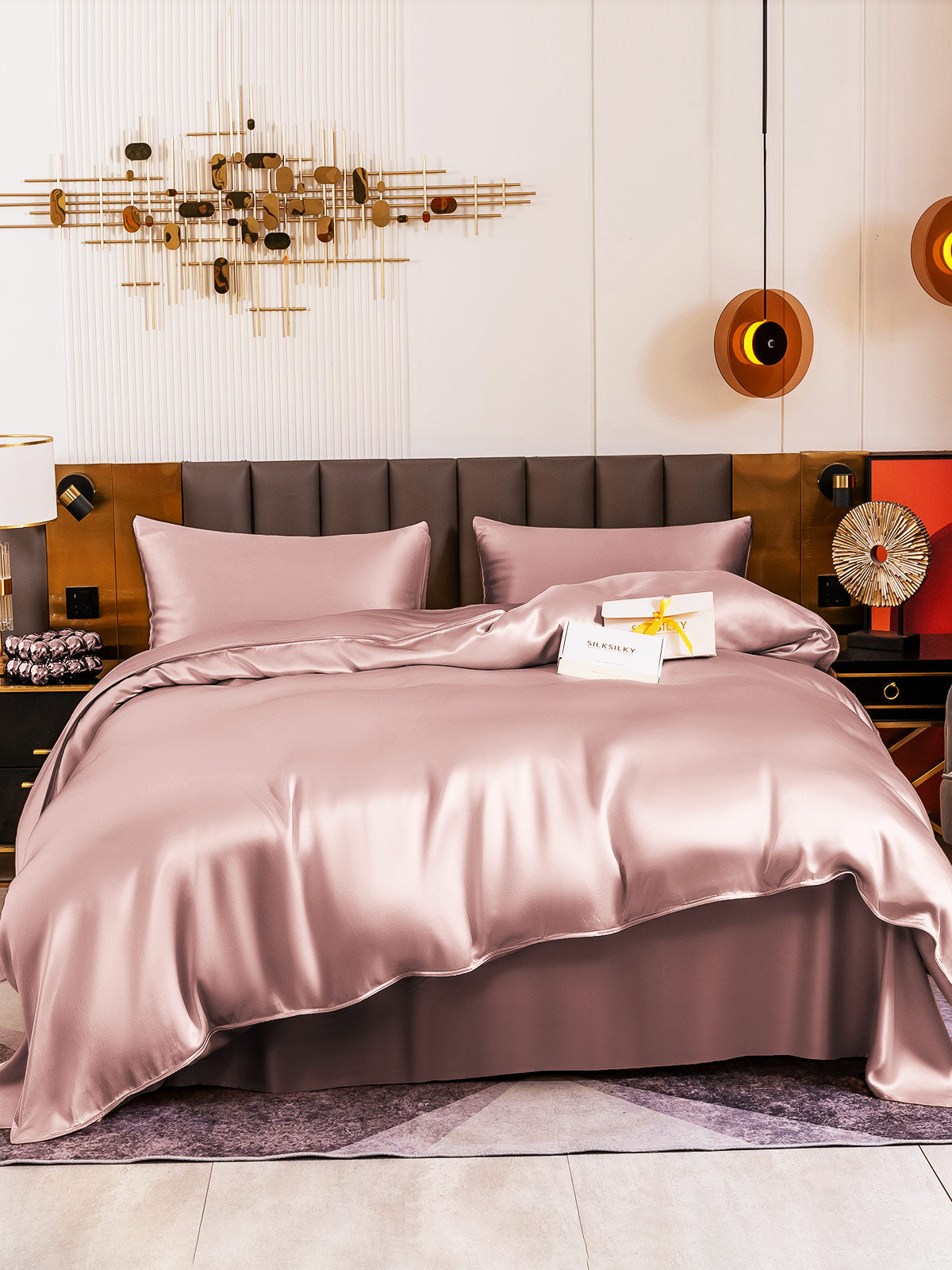 [Blek Mauve] SilkSilky-NO 19Momme Bedding Set 002