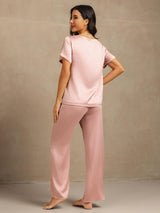 [Ferskenhud] SilkSilky-NO 19Momme Pyjamas for Kvinner 002