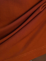 [Oransje] SilkSilky-NO Short Sleeve V Neck T-skjorte for Kvinner 005