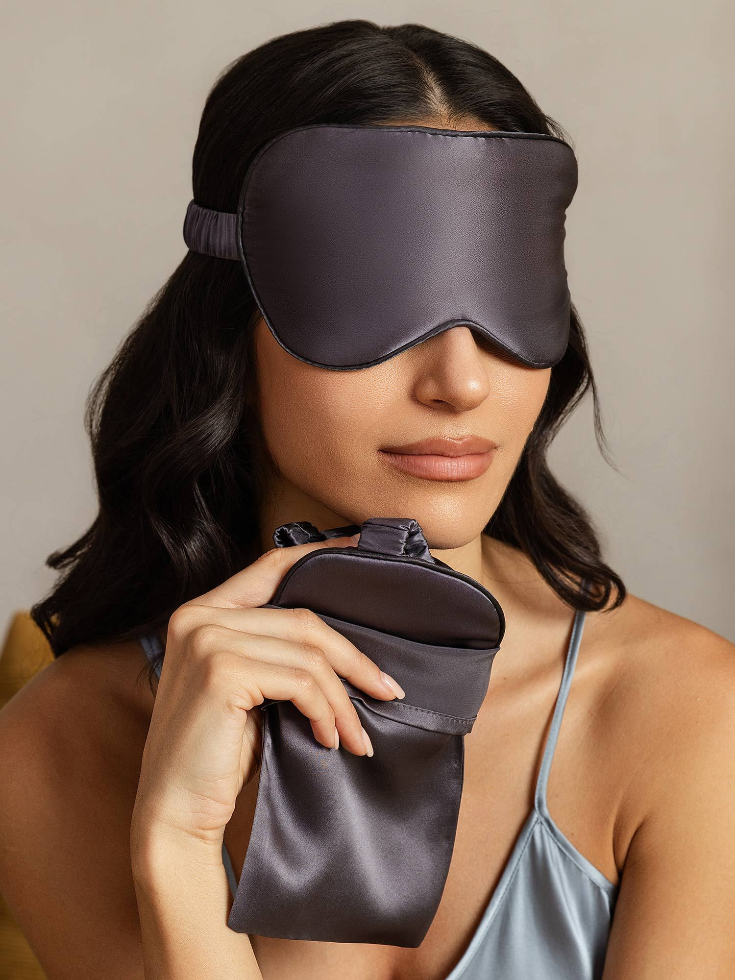[Mørkegrå] SilkSilky-NO Silke Eye Mask 004