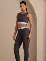 [Grå] SilkSilky-NO Sleeveless Crew Neck Women's Outfit Sets 004