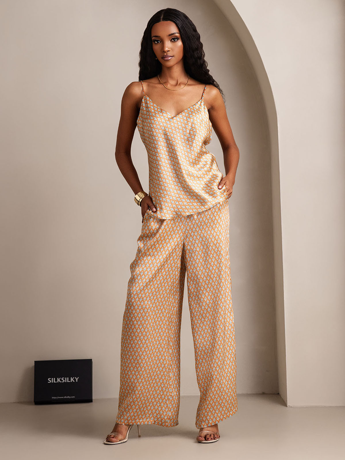 [Floral] SilkSilky-NO Camisole Set 001