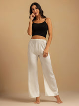 [Hvit] SilkSilky-NO 19Momme Women's Sleep Pants 005