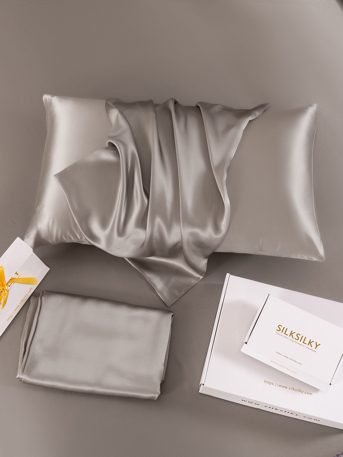 [Grå] SilkSilky-NO 19Momme Pillowcase 007