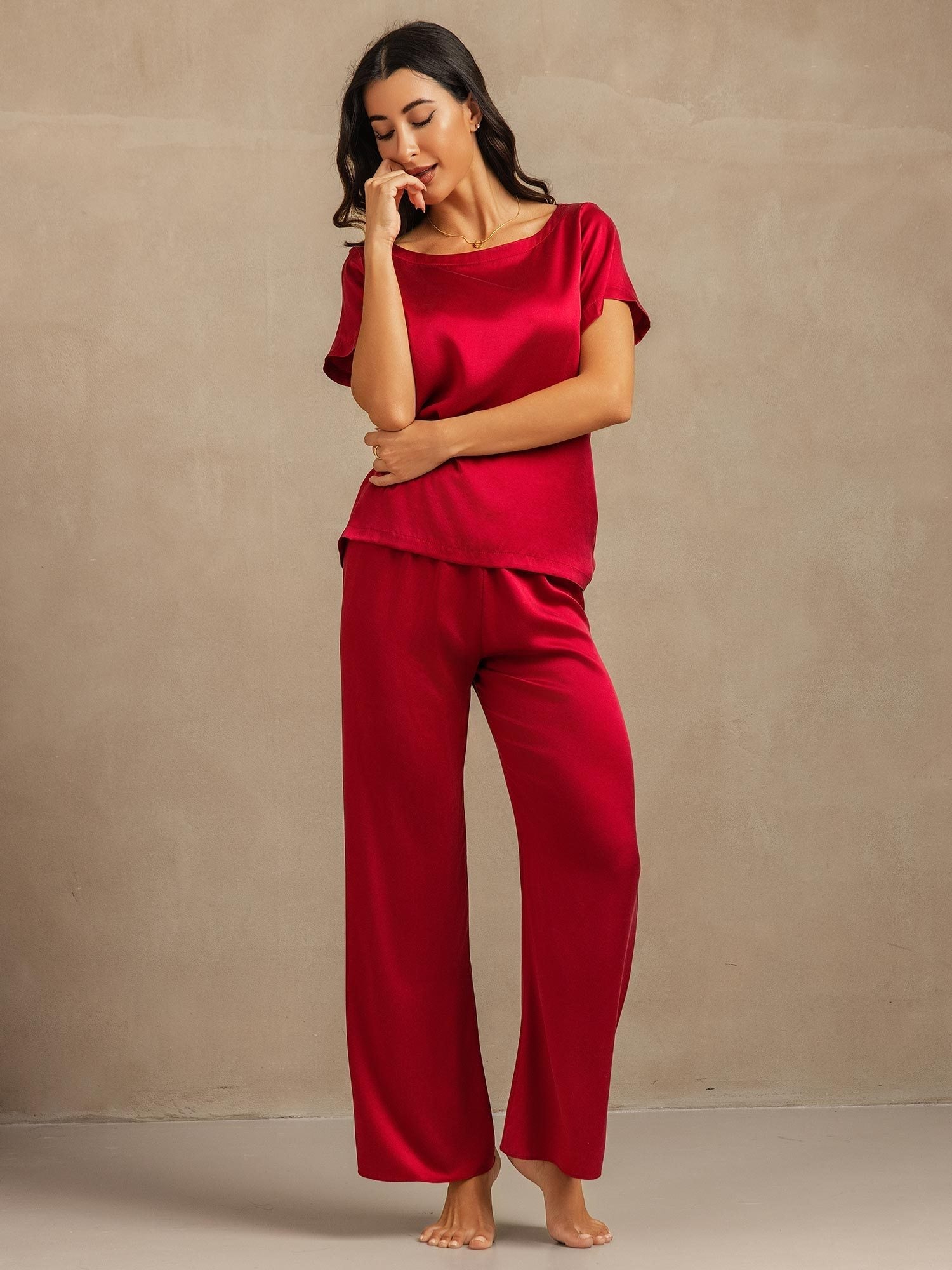 [Vin] SilkSilky-NO 19Momme Silke Womens Pajamas 006