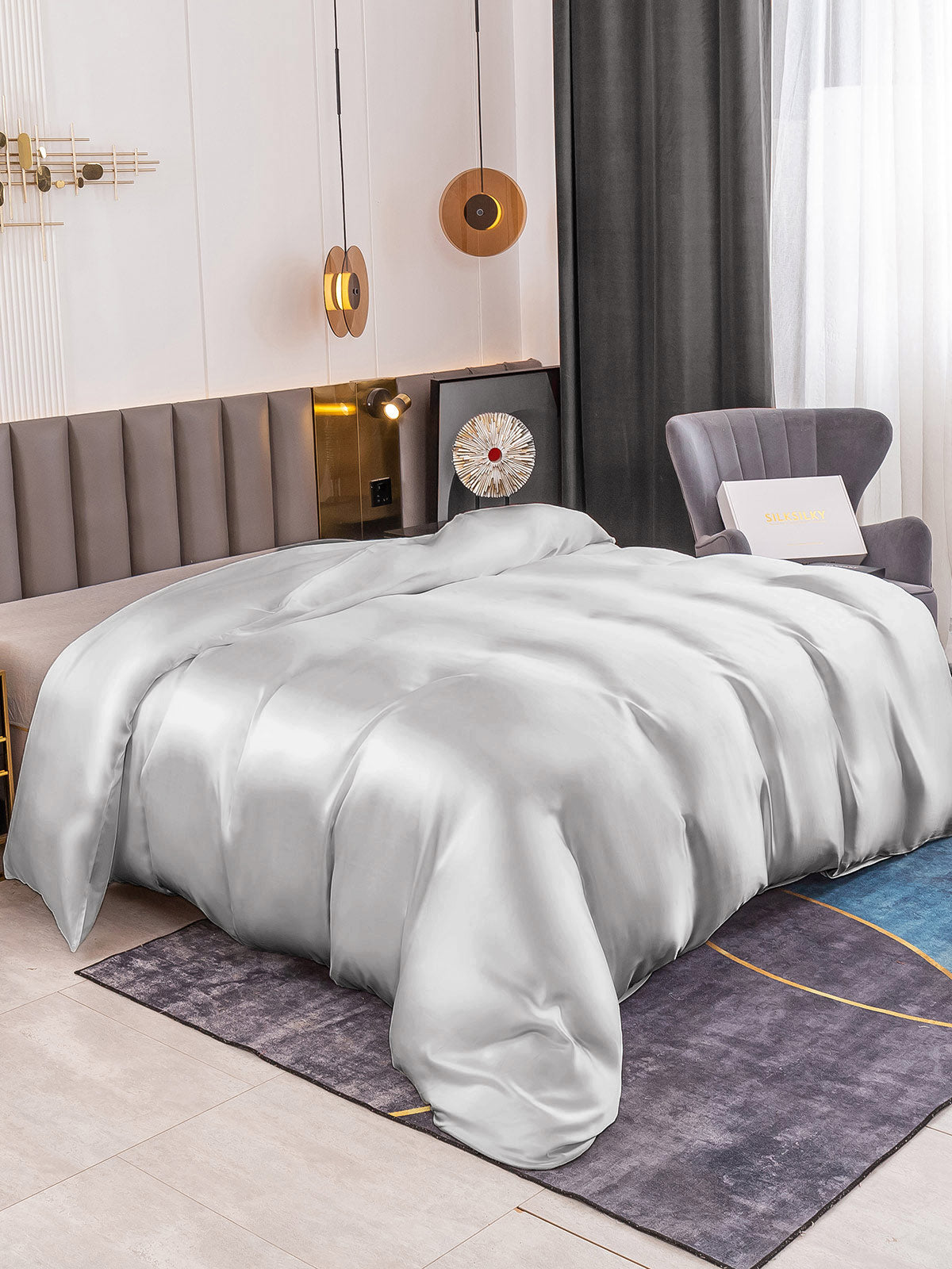 [Sølv] SilkSilky-NO 19Momme Duvet Cover 001