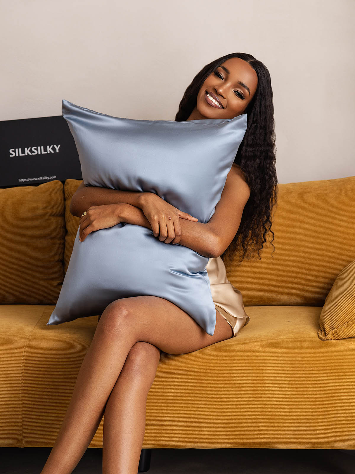 [Gråblå] SilkSilky-NO 19Momme Pillowcase 007