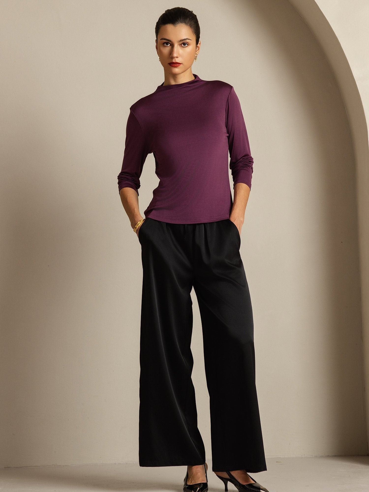 [Lilla] SilkSilky-NO Silke Womens T-Shirt 005