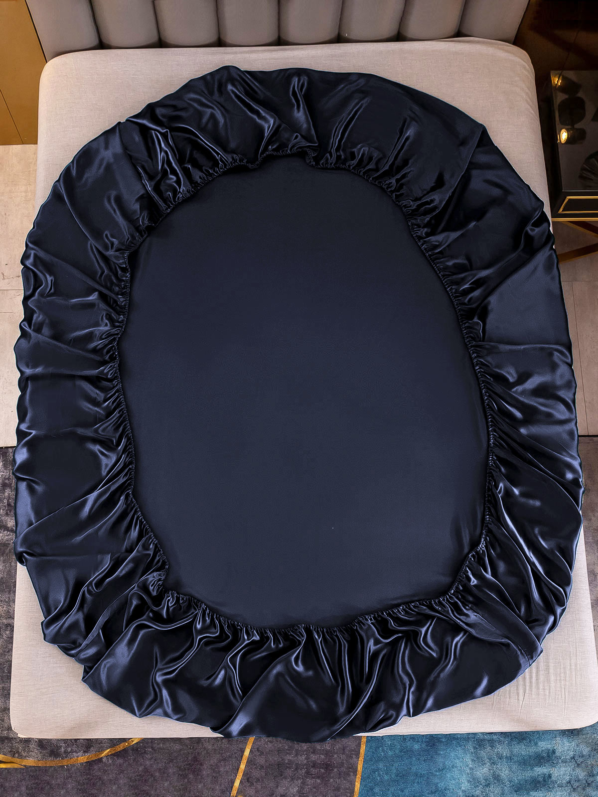 [Mørke blå] SilkSilky-NO 22Momme Bedding Set 003