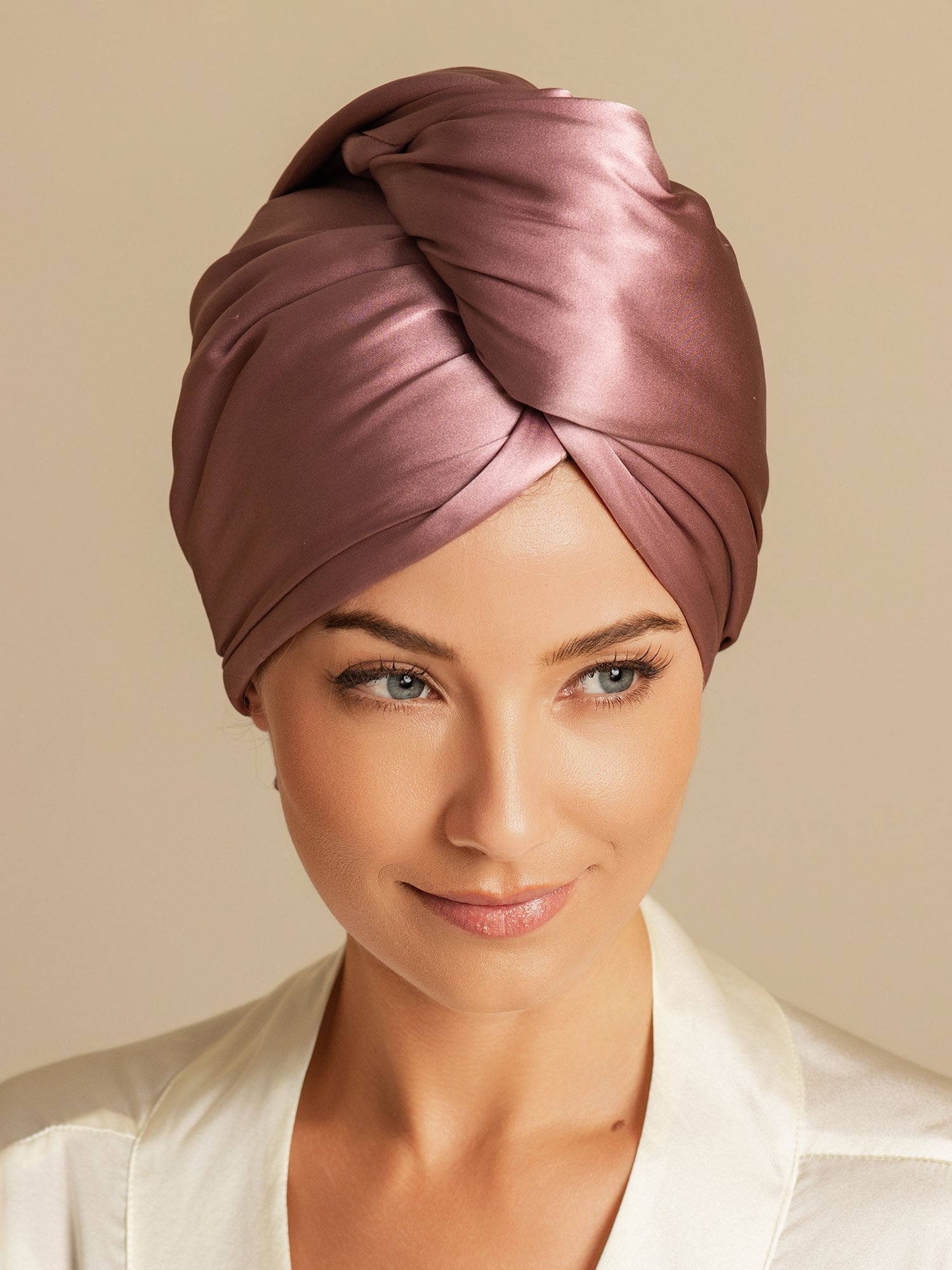 [Blek Mauve] SilkSilky-NO Silke Hair Towel Wrap 004,