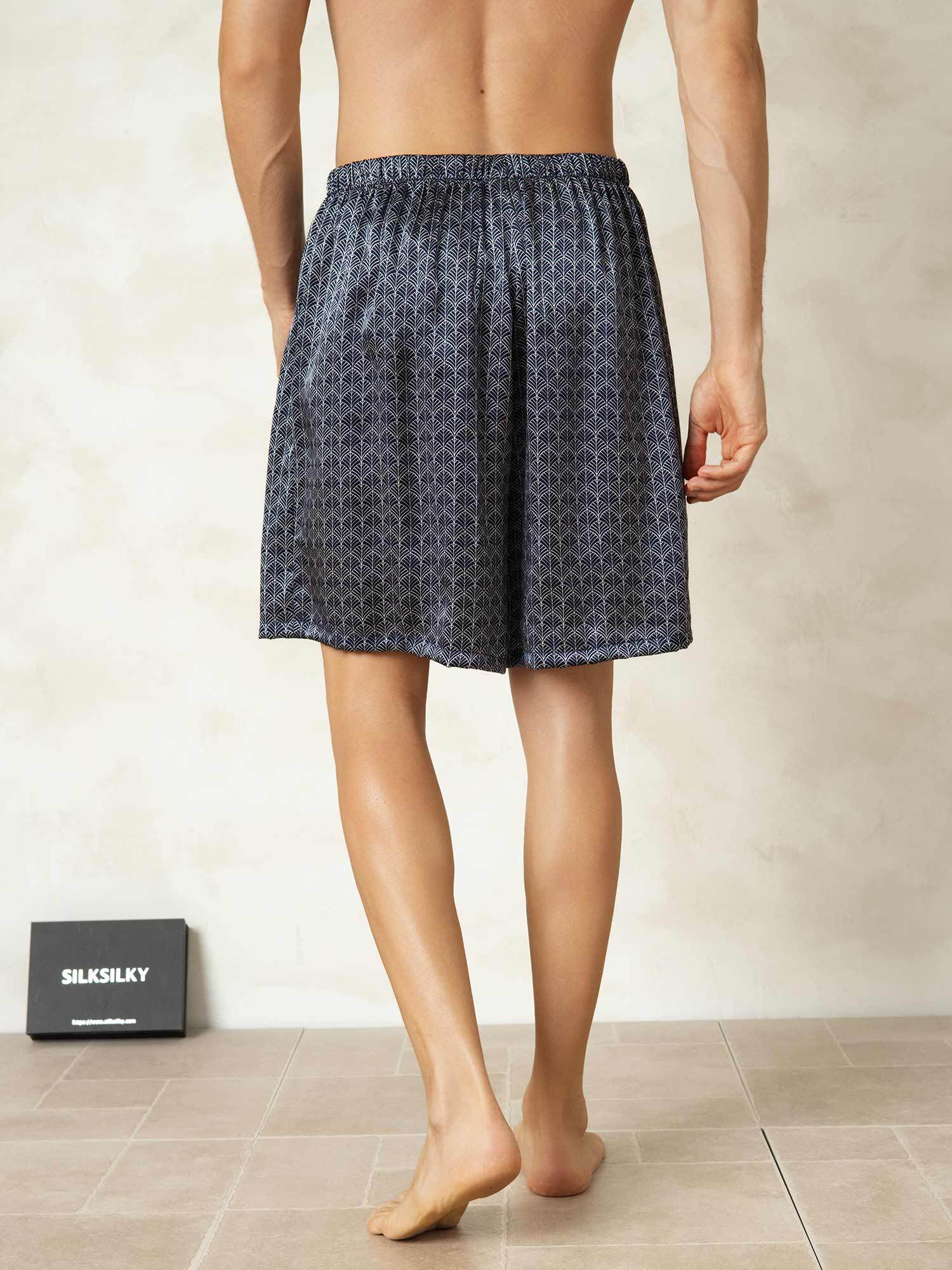 [Marine Ginkgo] SilkSilky-NO Silke Mens Sleep Bottoms 002,