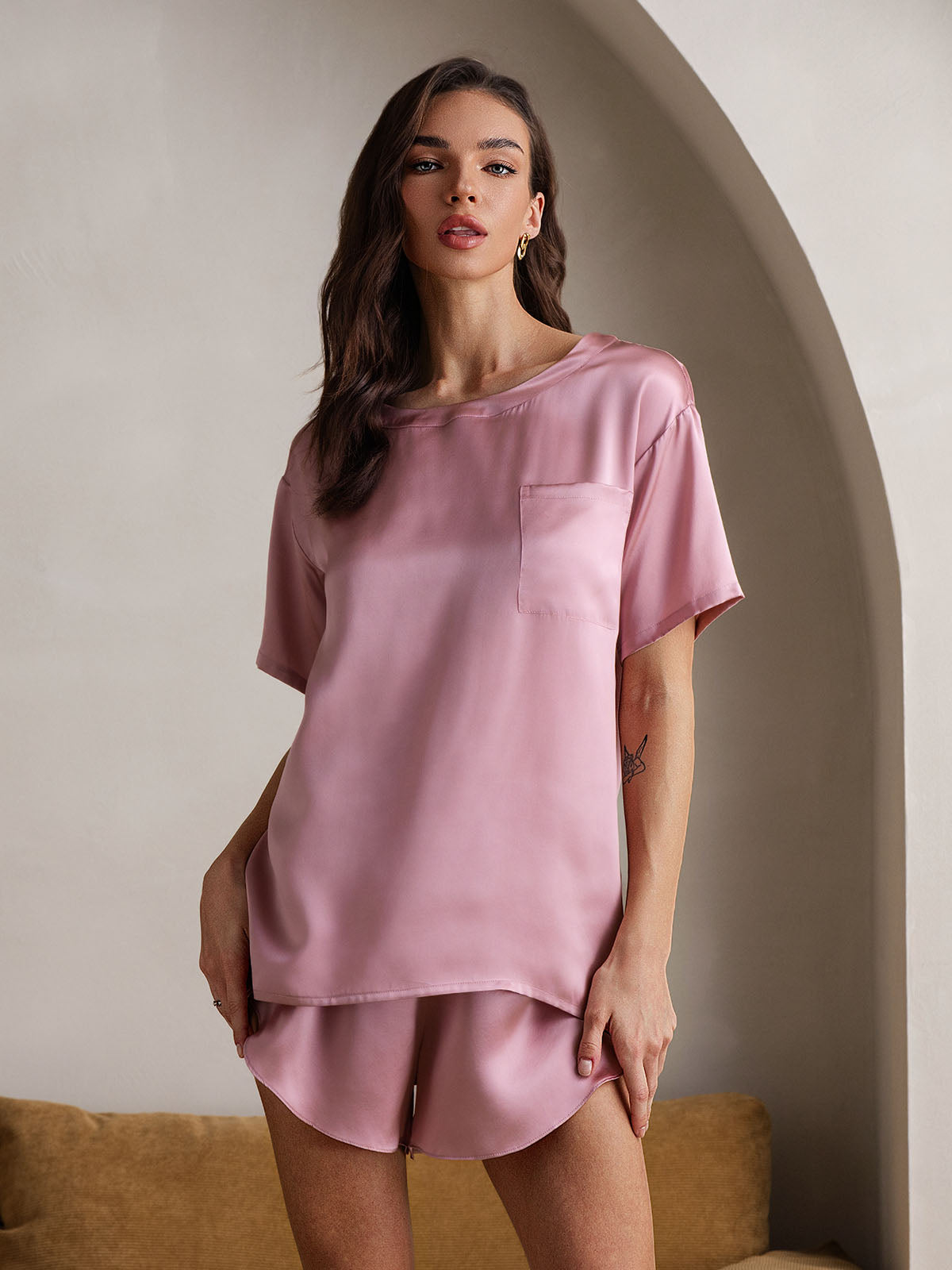 [Blek Mauve] SilkSilky-NO Womens Pajamas 005