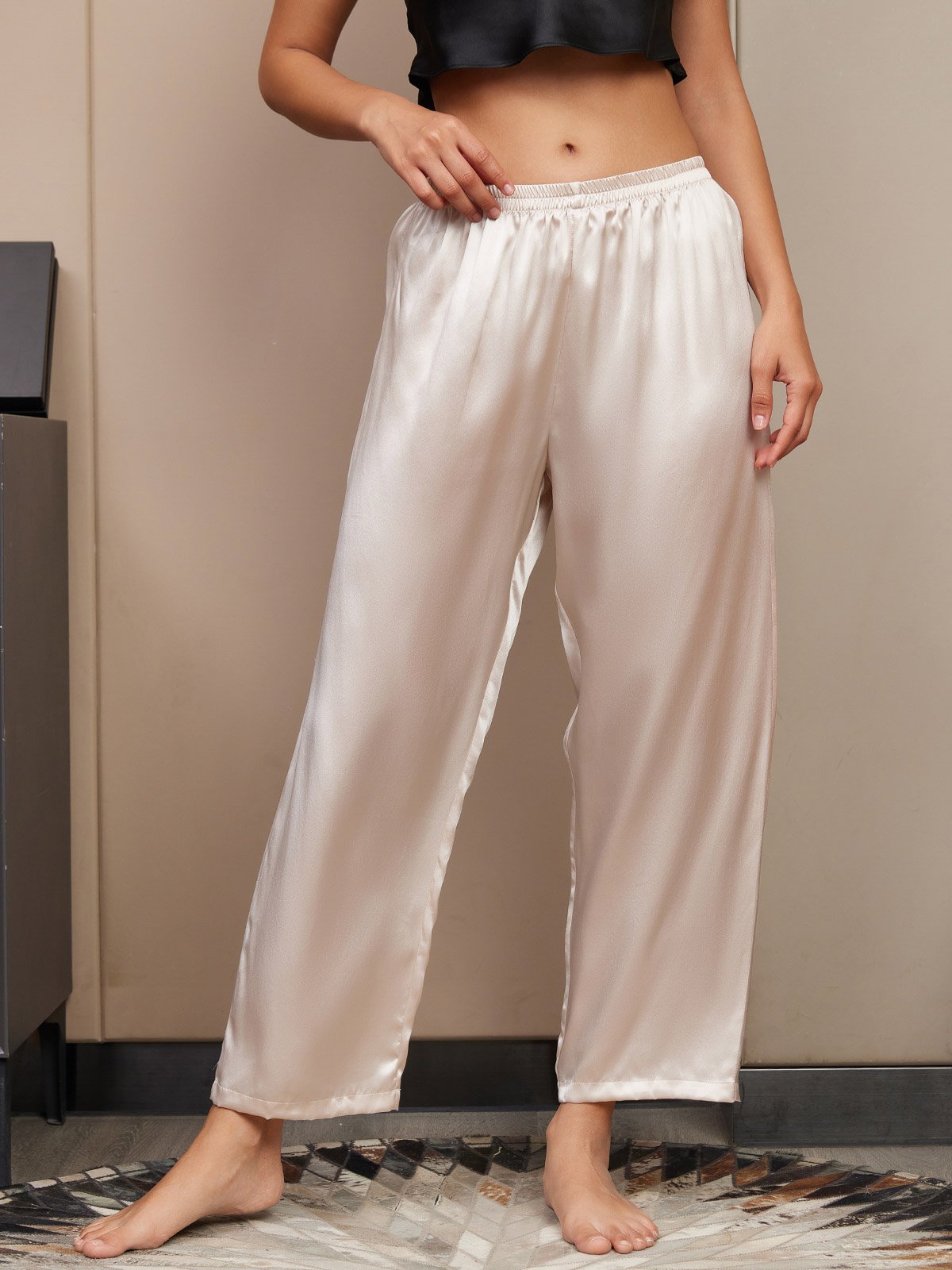 [Lys Beige] SilkSilky-NO Womens Sleep Bottoms 001