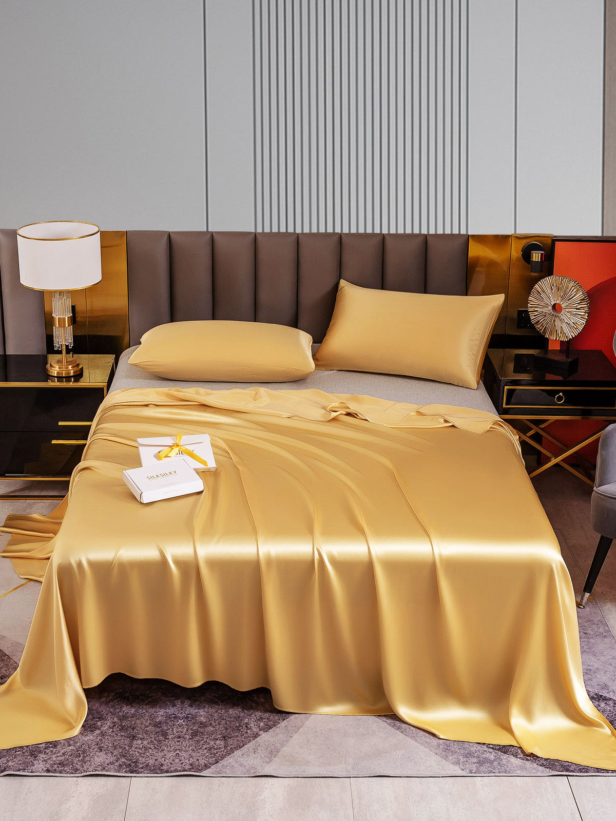 [Champagne] SilkSilky-NO 22Momme Bedding Set 001