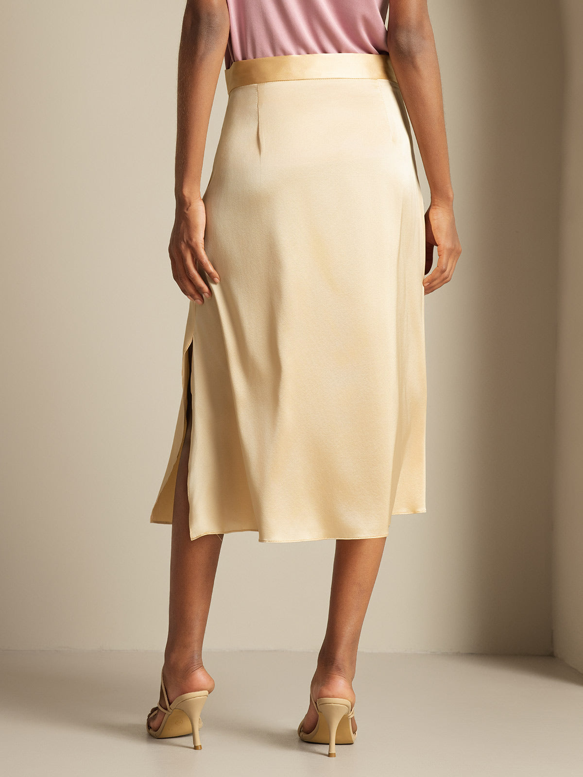 [Champagne] SilkSilky-NO 19Momme Silke Skirt 002