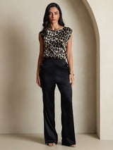 [Leopard] SilkSilky-NO 19Momme Silke Womens T-Shirt 008