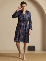 [Marine Kjede] SilkSilky-NO Long Sleeve Mens Robe 008