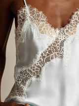 [Lyse Blå] SilkSilky-NO Spaghetti Strap V Neck Camisole Topp 004